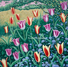 Load image into Gallery viewer, Tulip Grove original tulip oil painting image 1